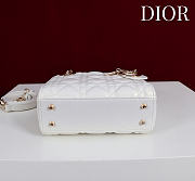 Okify Dior Lady Bag White Lambskin Velvet 17x15x7cm - 2