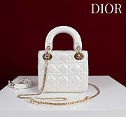 Okify Dior Lady Bag White Lambskin Velvet 17x15x7cm - 3