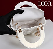 Okify Dior Lady Bag White Lambskin Velvet 17x15x7cm - 4
