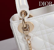 Okify Dior Lady Bag White Lambskin Velvet 17x15x7cm - 5