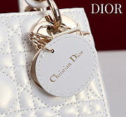 Okify Dior Lady Bag White Lambskin Velvet 17x15x7cm - 6
