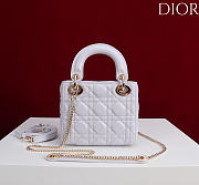 Okify Dior Lady Bag Off White Lambskin Velvet 17x15x7cm - 5