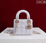 Okify Dior Lady Bag Off White Lambskin Velvet 17x15x7cm - 1