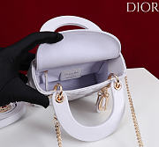 Okify Dior Lady Bag Off White Lambskin Velvet 17x15x7cm - 4