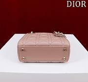 Okify Dior Lady Bag Pink Nude Lambskin Velvet 17x15x7cm  - 6