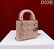 Okify Dior Lady Bag Pink Nude Lambskin Velvet 17x15x7cm  - 5