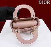 Okify Dior Lady Bag Pink Nude Lambskin Velvet 17x15x7cm  - 3