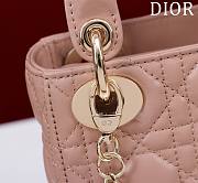 Okify Dior Lady Bag Pink Nude Lambskin Velvet 17x15x7cm  - 2