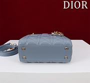 Okify Dior Lady Bag Blue Lambskin Velvet 17x15x7cm - 4