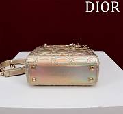 Okify Dior Lady Bag Hollographic Gold Lambskin Velvet 17x15x7cm - 5