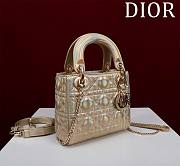 Okify Dior Lady Bag Hollographic Gold Lambskin Velvet 17x15x7cm - 4