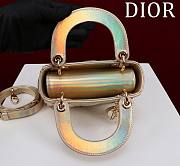 Okify Dior Lady Bag Hollographic Gold Lambskin Velvet 17x15x7cm - 3