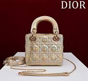 Okify Dior Lady Bag Hollographic Gold Lambskin Velvet 17x15x7cm - 2