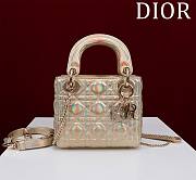 Okify Dior Lady Bag Hollographic Gold Lambskin Velvet 17x15x7cm - 1
