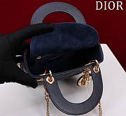 Okify Dior Lady Bag Black Lambskin Velvet 17x15x7cm - 5