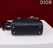 Okify Dior Lady Bag Black Lambskin Velvet 17x15x7cm - 6