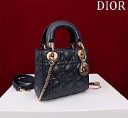 Okify Dior Lady Bag Black Lambskin Velvet 17x15x7cm - 4