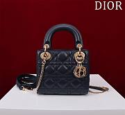 Okify Dior Lady Bag Black Lambskin Velvet 17x15x7cm - 1