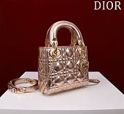 Okify Dior Lady Bag Rose Gold Lambskin Velvet 17x15x7cm - 6