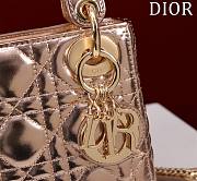 Okify Dior Lady Bag Rose Gold Lambskin Velvet 17x15x7cm - 4
