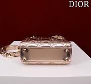 Okify Dior Lady Bag Rose Gold Lambskin Velvet 17x15x7cm - 5