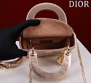 Okify Dior Lady Bag Rose Gold Lambskin Velvet 17x15x7cm - 3