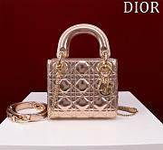 Okify Dior Lady Bag Rose Gold Lambskin Velvet 17x15x7cm - 1