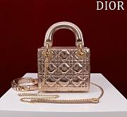 Okify Dior Lady Bag Rose Gold Lambskin Velvet 17x15x7cm - 2