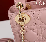 Okify Dior Lady Bag Pink Lambskin Velvet 17x15x7cm 27567 - 2