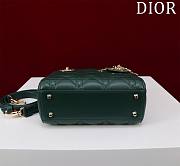 Okify Dior Lady Bag Dark Green Lambskin Velvet 17x15x7cm - 6