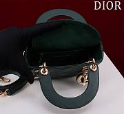 Okify Dior Lady Bag Dark Green Lambskin Velvet 17x15x7cm - 5