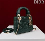 Okify Dior Lady Bag Dark Green Lambskin Velvet 17x15x7cm - 4