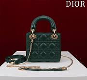Okify Dior Lady Bag Dark Green Lambskin Velvet 17x15x7cm - 3