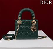 Okify Dior Lady Bag Dark Green Lambskin Velvet 17x15x7cm - 1