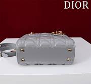 Okify Dior Lady Bag Gray Lambskin Velvet 17x15x7cm - 5