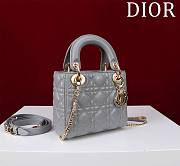 Okify Dior Lady Bag Gray Lambskin Velvet 17x15x7cm - 2