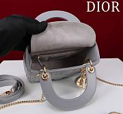 Okify Dior Lady Bag Gray Lambskin Velvet 17x15x7cm - 4