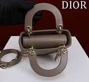 Okify Dior Lady Bag Taupe Lambskin Velvet 17x15x7cm - 5