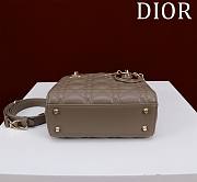 Okify Dior Lady Bag Taupe Lambskin Velvet 17x15x7cm - 4