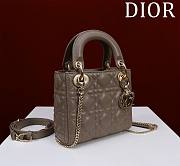 Okify Dior Lady Bag Taupe Lambskin Velvet 17x15x7cm - 3