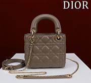 Okify Dior Lady Bag Taupe Lambskin Velvet 17x15x7cm - 2