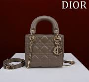 Okify Dior Lady Bag Taupe Lambskin Velvet 17x15x7cm - 1