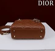 Okify Dior Lady Bag Brown Lambskin Velvet 17x15x7cm - 6