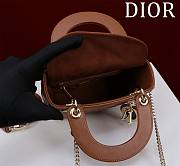 Okify Dior Lady Bag Brown Lambskin Velvet 17x15x7cm - 5