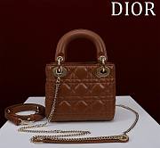 Okify Dior Lady Bag Brown Lambskin Velvet 17x15x7cm - 4