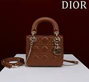 Okify Dior Lady Bag Brown Lambskin Velvet 17x15x7cm - 1