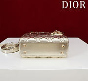 Okify Dior Lady Bag Light Gold Lambskin Velvet 17x15x7cm - 4