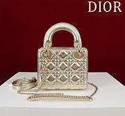 Okify Dior Lady Bag Light Gold Lambskin Velvet 17x15x7cm - 5