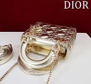 Okify Dior Lady Bag Light Gold Lambskin Velvet 17x15x7cm - 2
