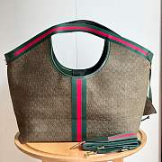 Okify Gucci Giglio Large Tote Bag Brown Olive 60x47x16cm - 3